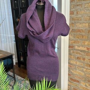 Moda International Victoria’s Secret Eggplant V neck tunic with matching scarf